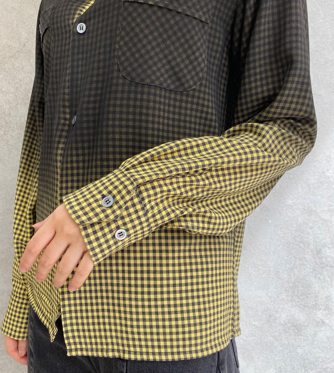 
                  
                    Faded check shirt -YEL/BLK-
                  
                