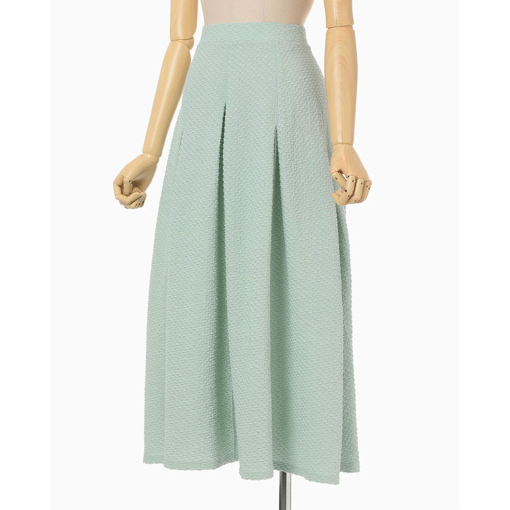 
                  
                    Shirring Jersey Jacquard Flare Skirt - light blue
                  
                