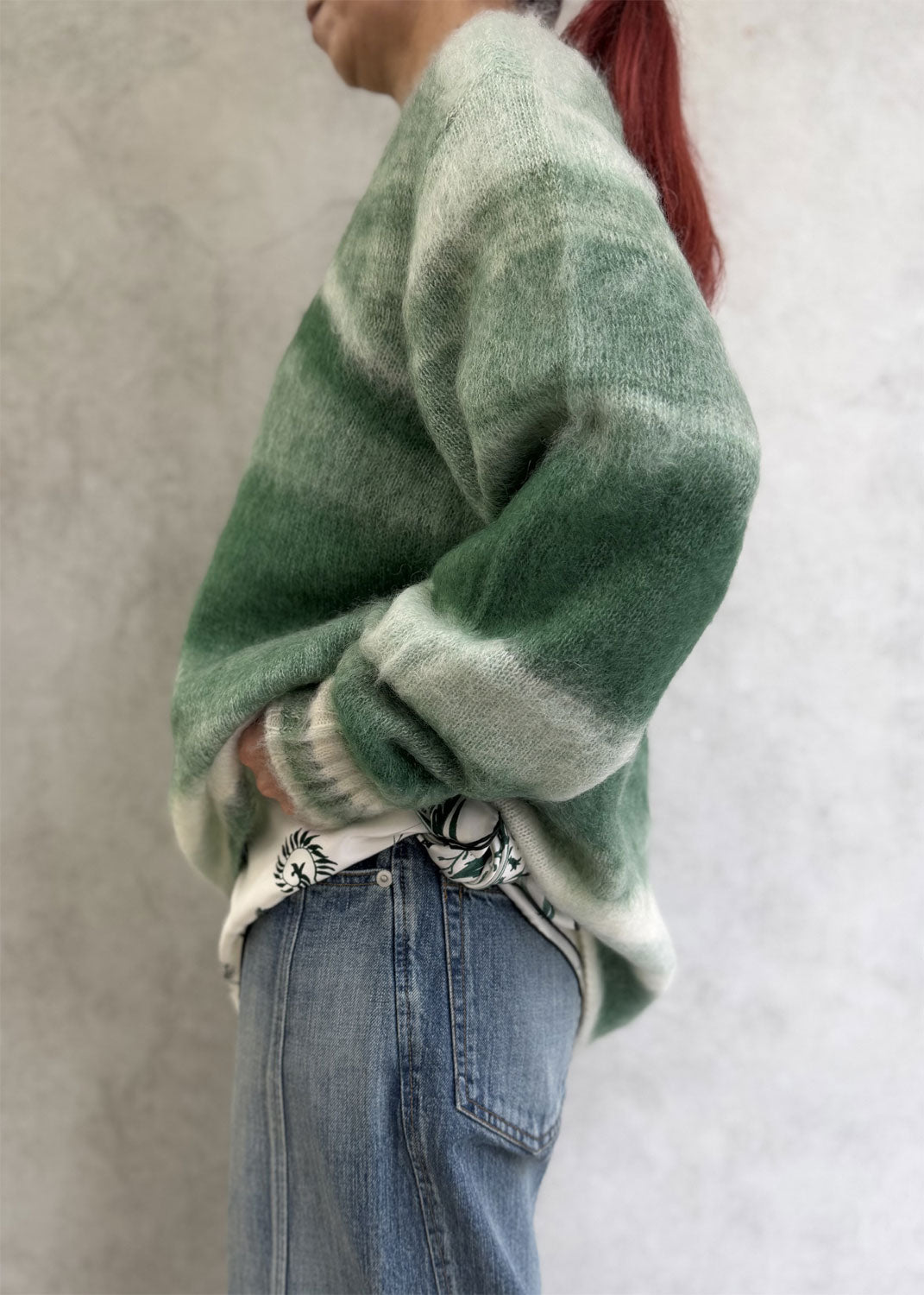 
                  
                    Wool Mohair Crew Neck Knit Top
                  
                