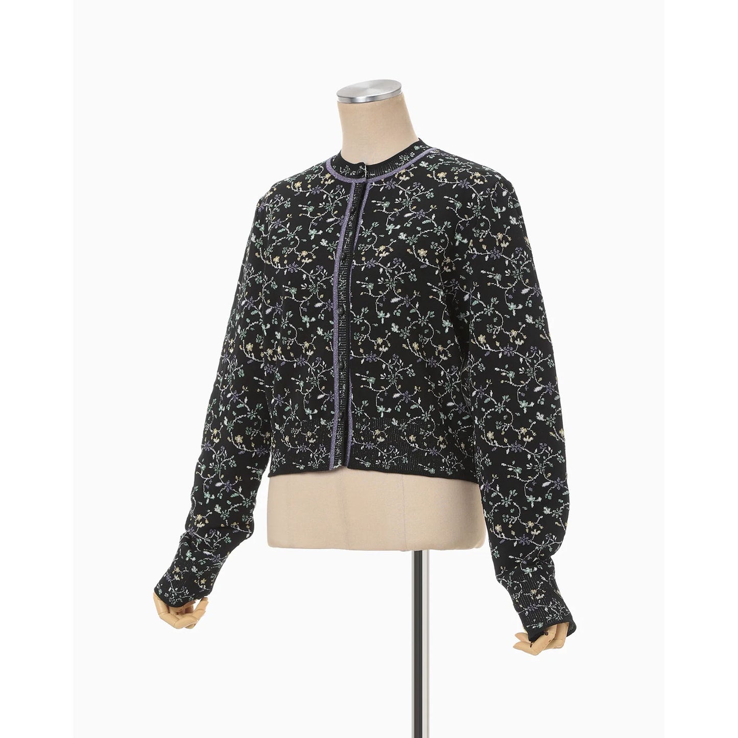 
                  
                    Floral Motif Glitter Knit Cardigan - black
                  
                