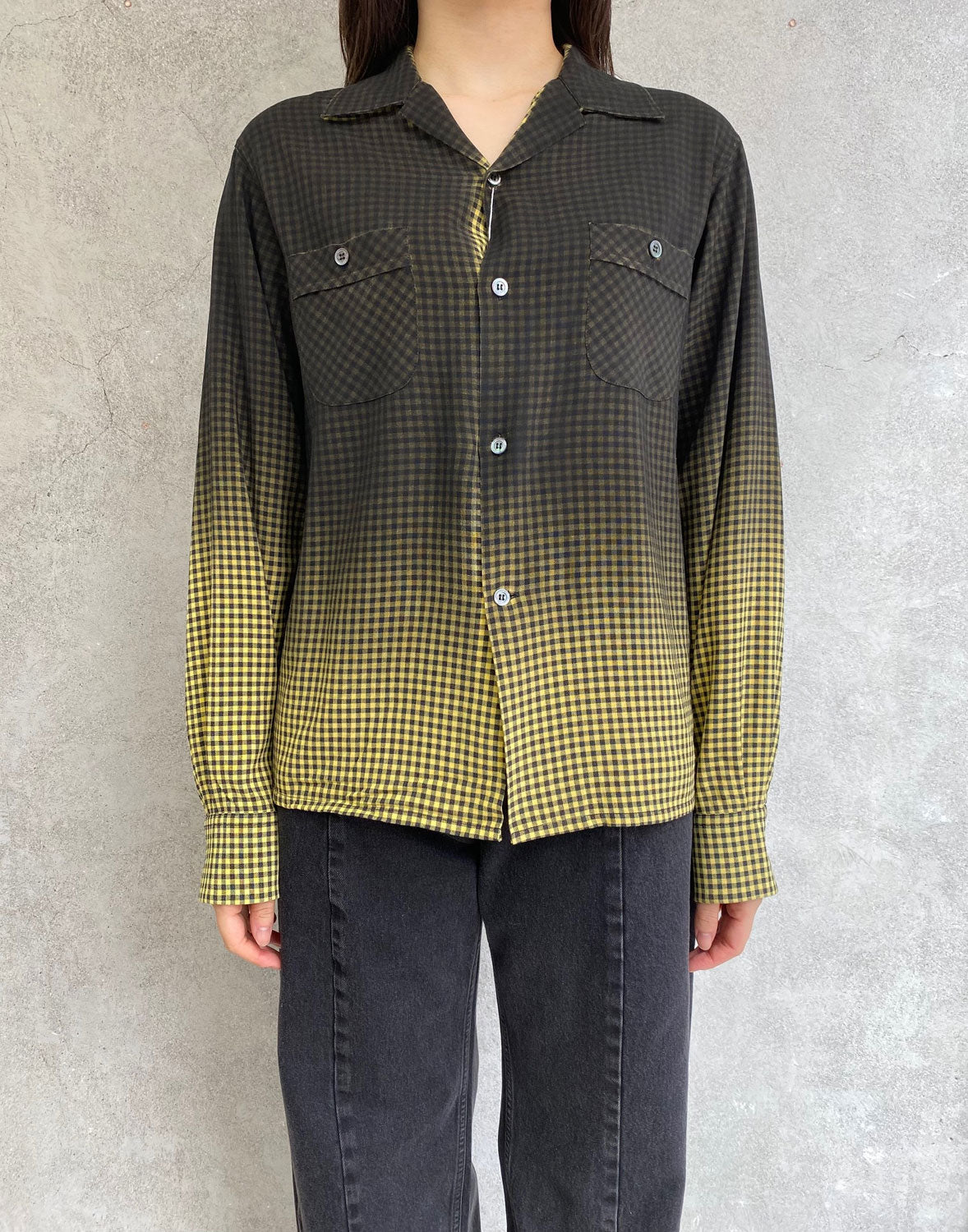 
                  
                    Faded check shirt -YEL/BLK-
                  
                