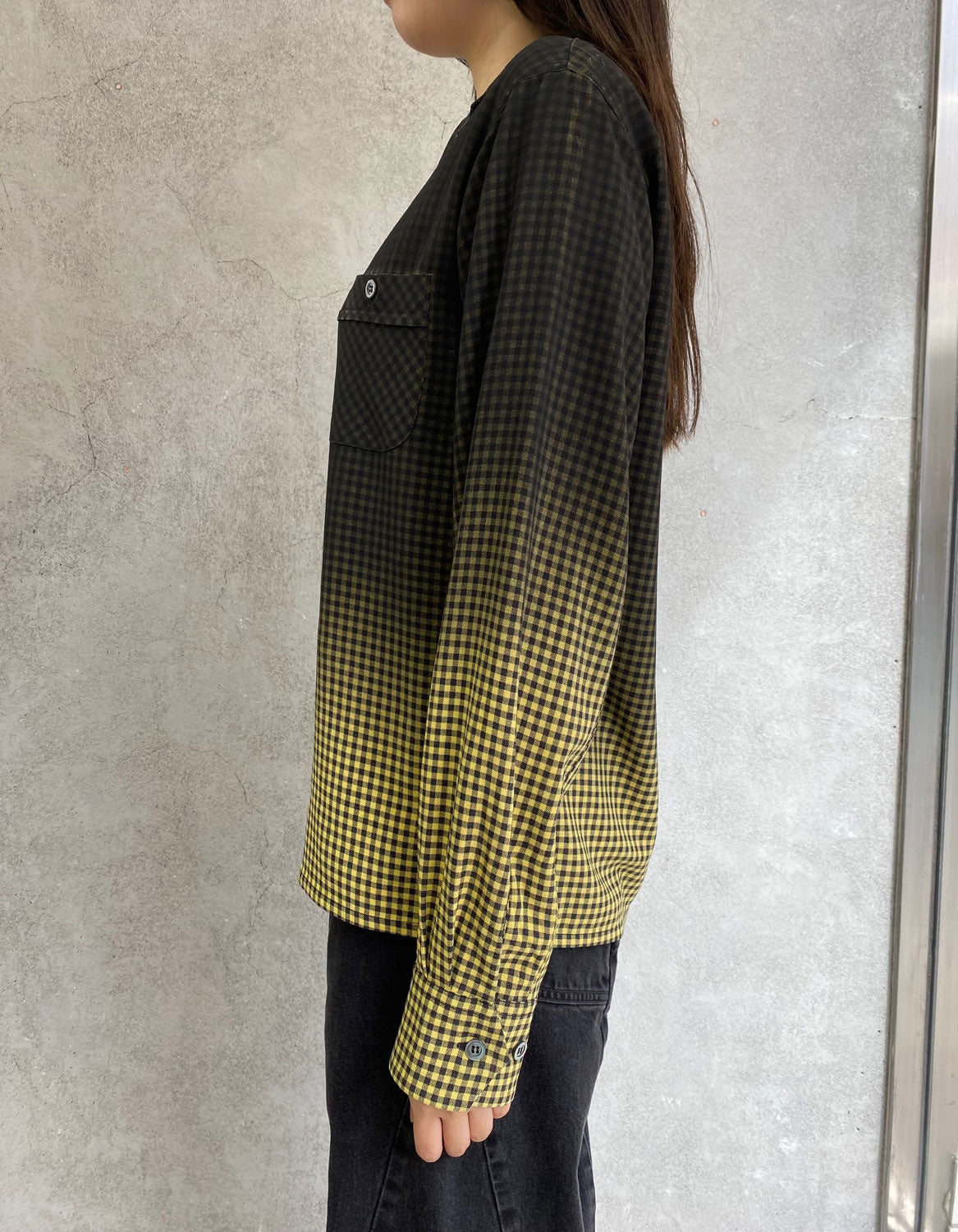 
                  
                    Faded check shirt -YEL/BLK-
                  
                