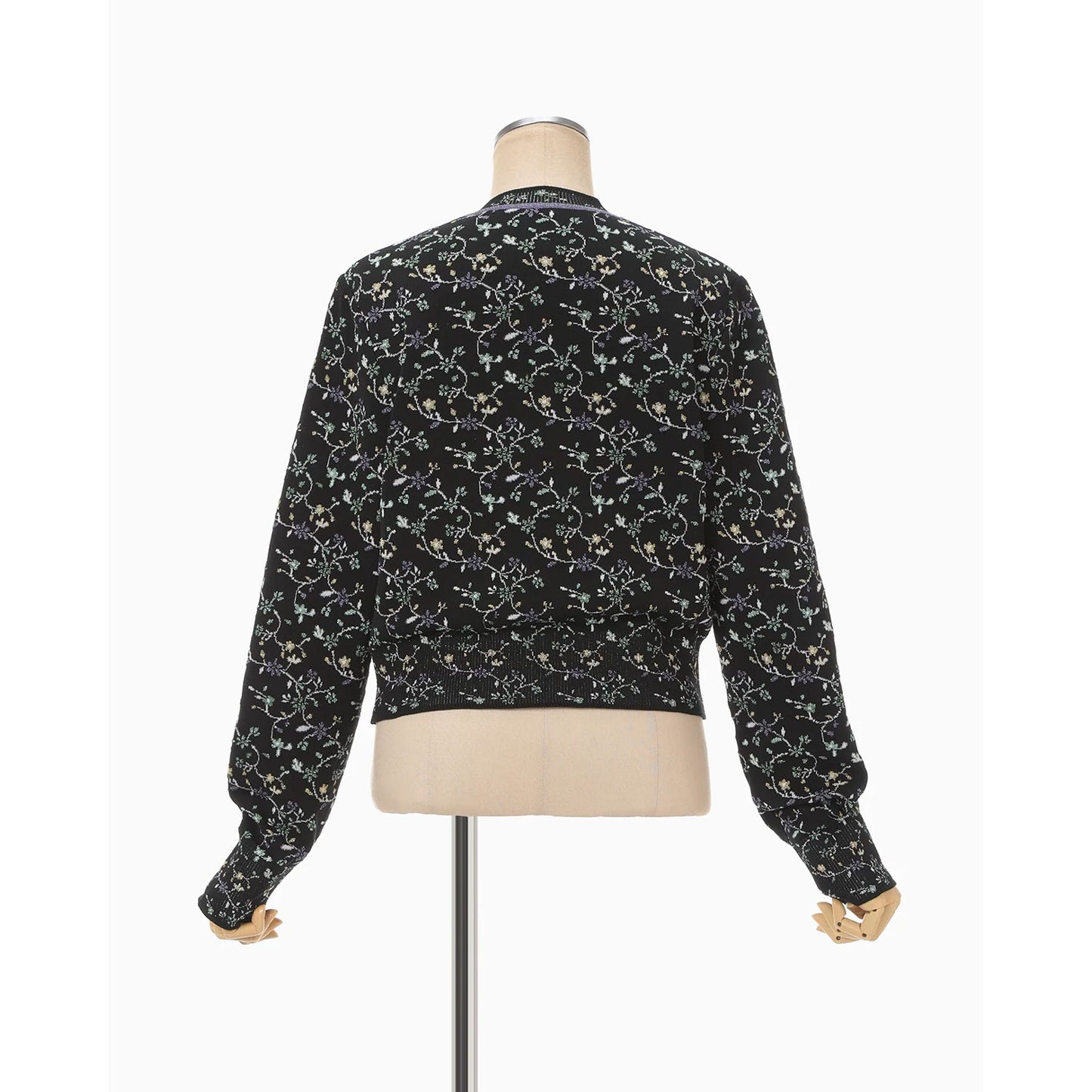 
                  
                    Floral Motif Glitter Knit Cardigan - black
                  
                