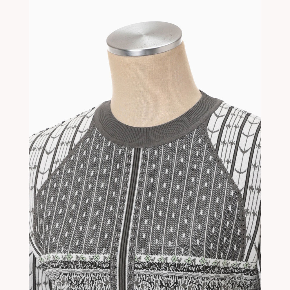 トップス Geometric Pattern Knitted Top Geometric Pattern Knitted Top -gray- – OBLIGE