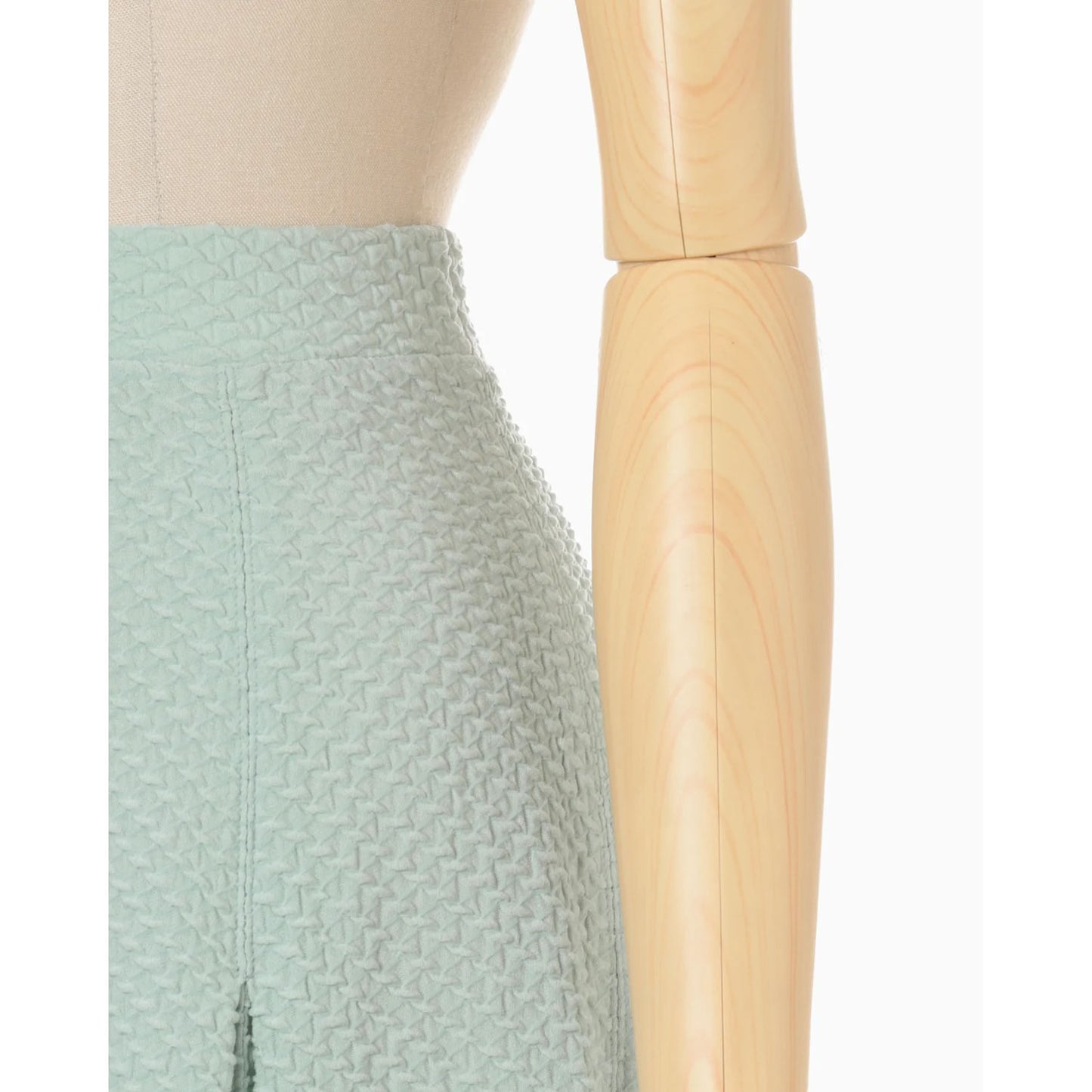 
                  
                    Shirring Jersey Jacquard Flare Skirt - light blue
                  
                