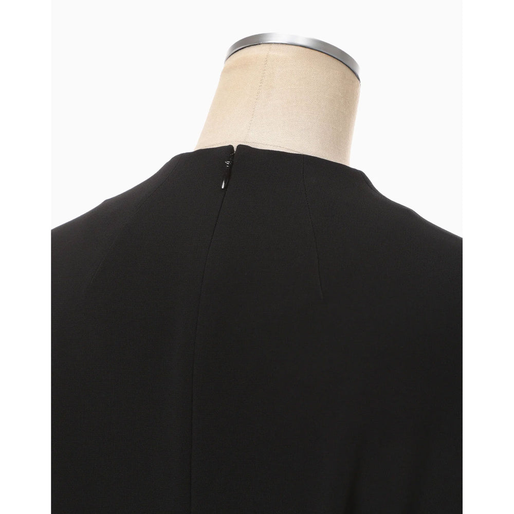 
                  
                    Triacetate Georgette Embroidered Cuffs I-Line Dress - black
                  
                