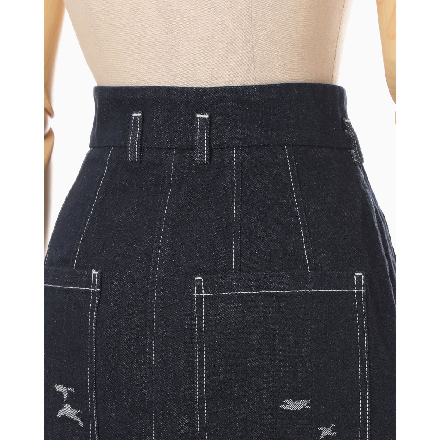 
                  
                    Nature Pattern Jacquard Denim Skirt - blue
                  
                