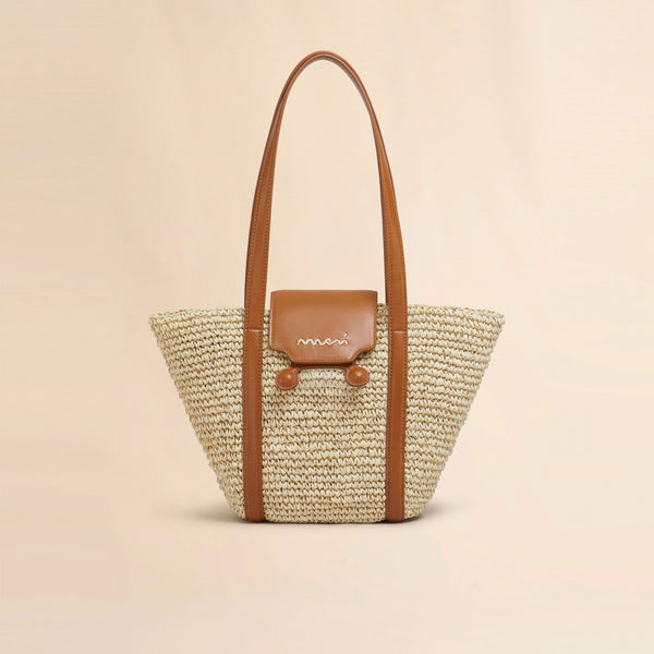 MARNI ストライプ ラフィアバッグ ブラック ストライプ柄ラフィアエフェクトミディアム Trunkaroo