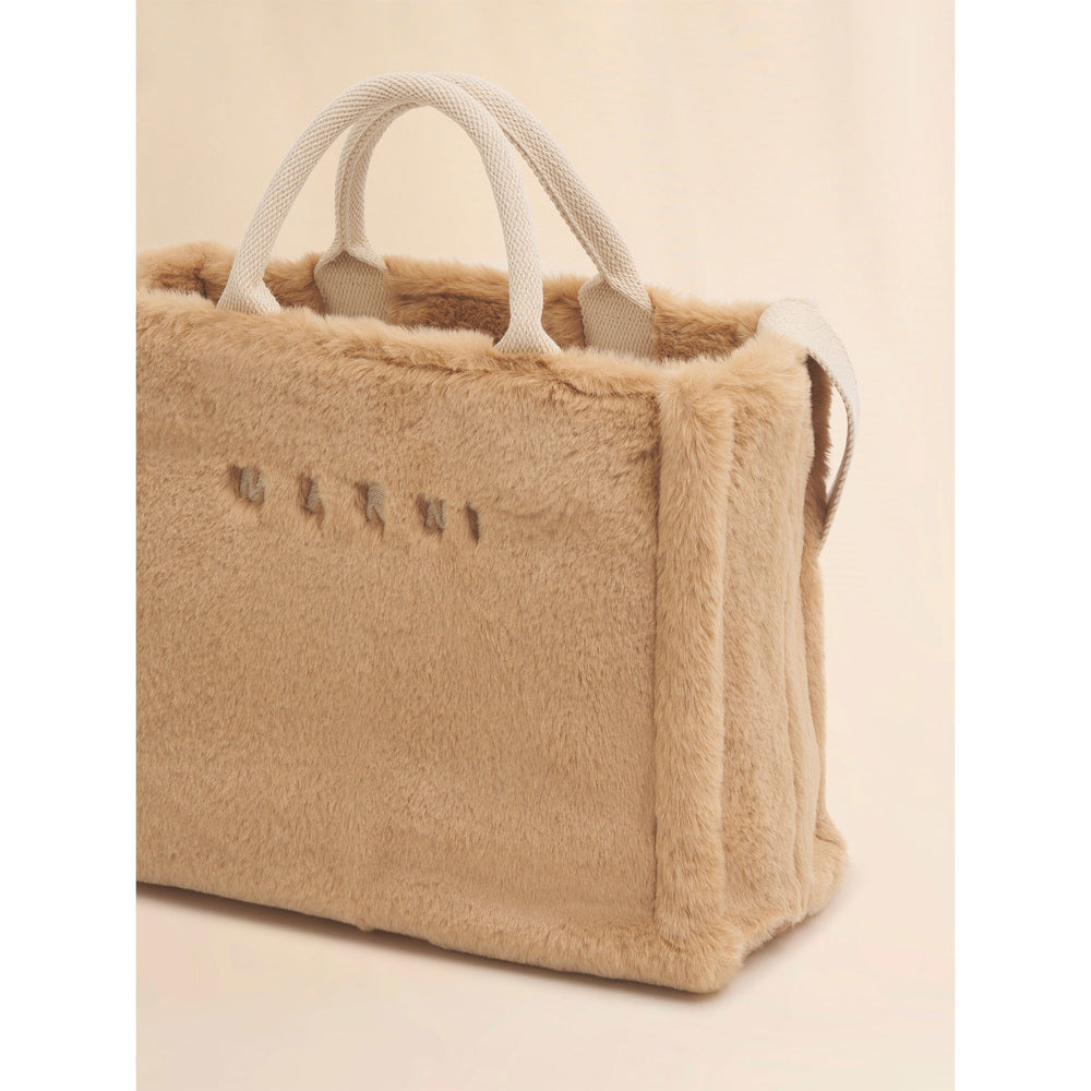 
                  
                    Beige faux fur basket shopper
                  
                