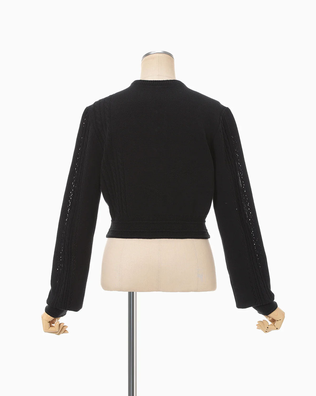 
                  
                    3D Floral Motif Knit Cardigan - black
                  
                