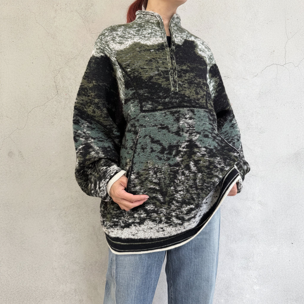 
                  
                    Pile Jacquard Half Zip Knit Top
                  
                