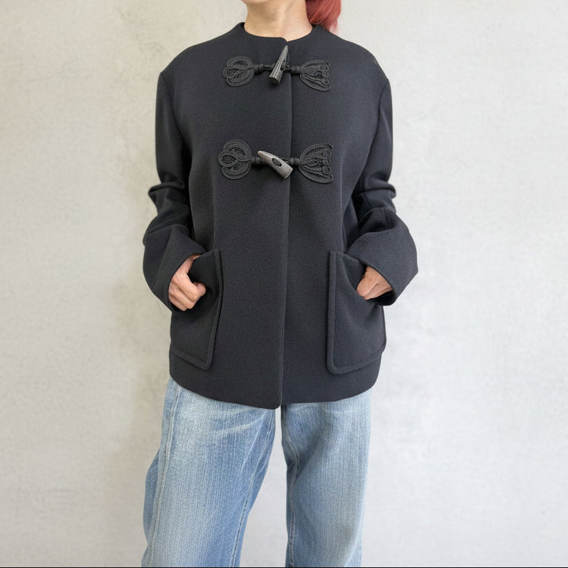 
                  
                    Cording Embroidery Short Duffle Coat
                  
                