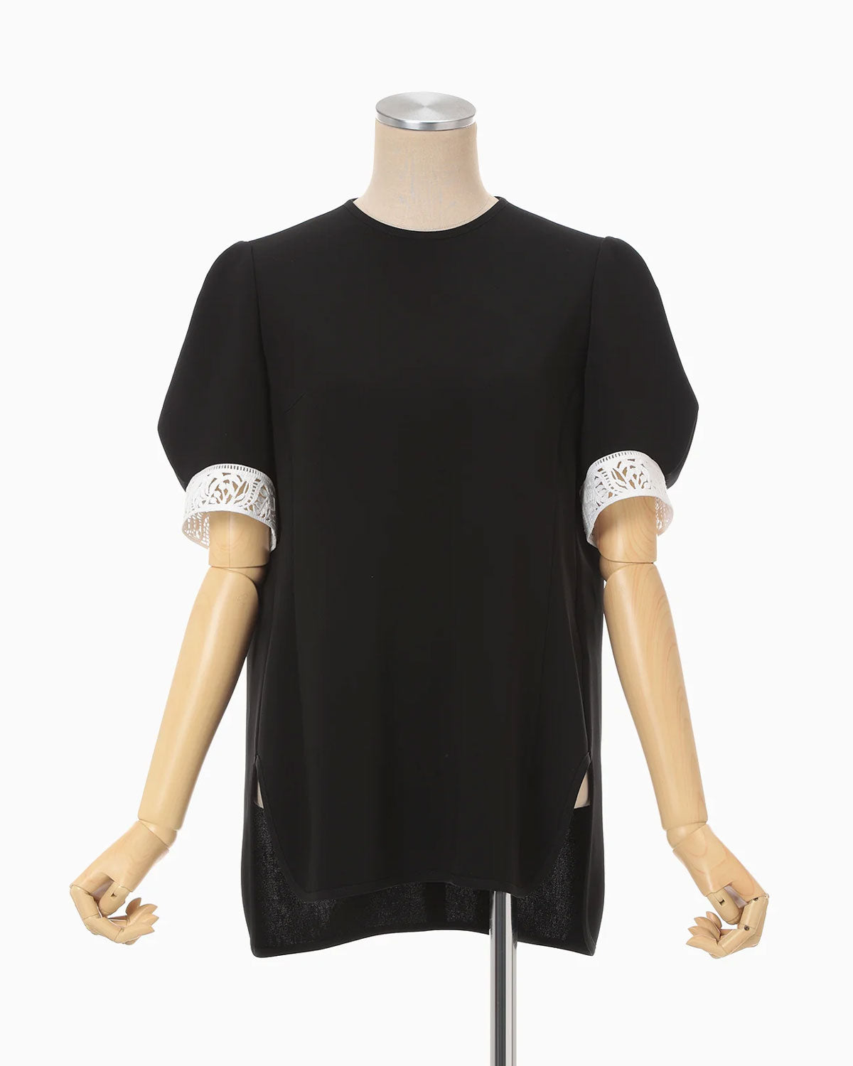 
                  
                    Triacetate Polyester Embroidered Short Sleeve Top - black
                  
                