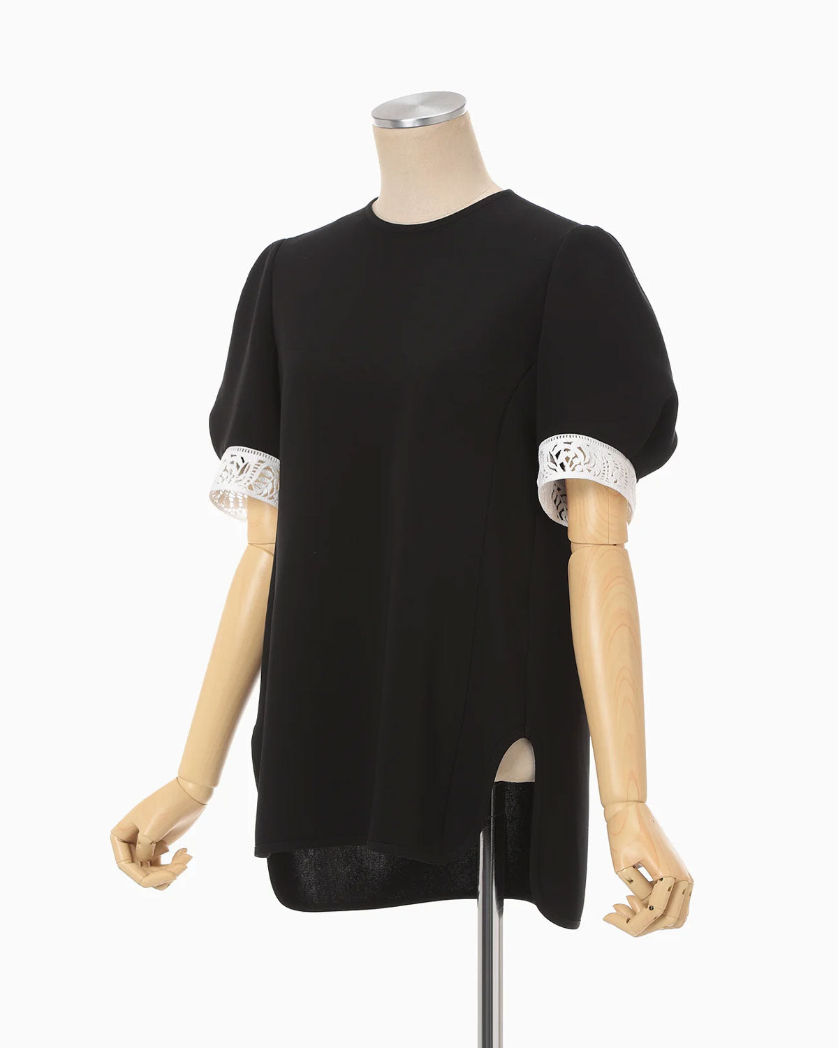 
                  
                    Triacetate Polyester Embroidered Short Sleeve Top - black
                  
                