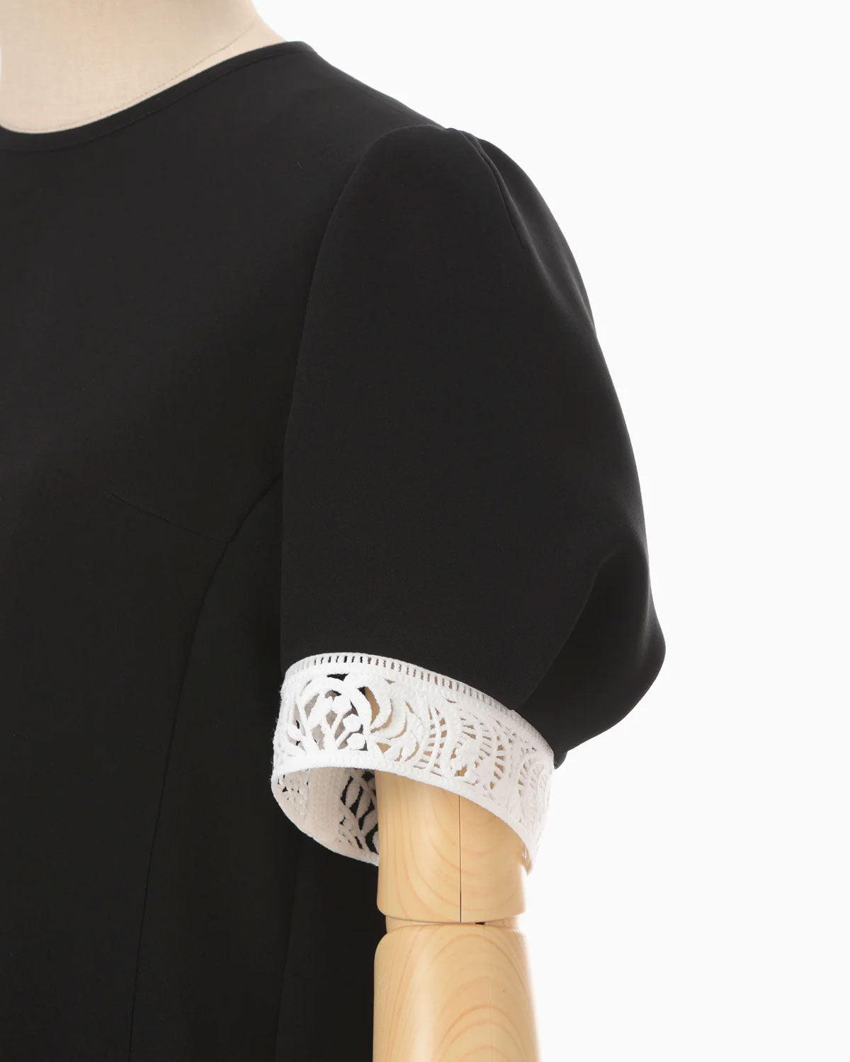 
                  
                    Triacetate Polyester Embroidered Short Sleeve Top - black
                  
                