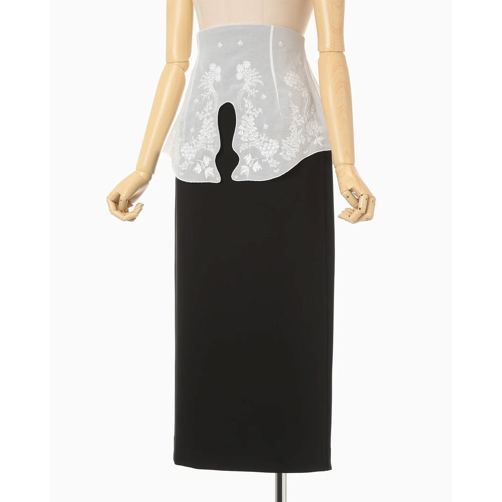 
                  
                    Triacetate Georgette Embroidery Peplum Skirt - black
                  
                