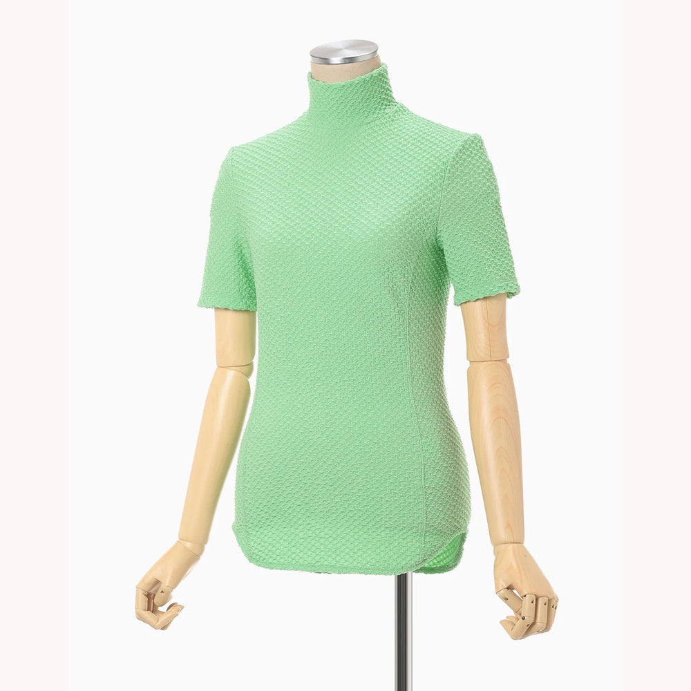 トップス Shirring Jersey Jacquard High Neck Top Shirring Jersey Jacquard High Neck Top(2 LIGHT GREEN): Mame