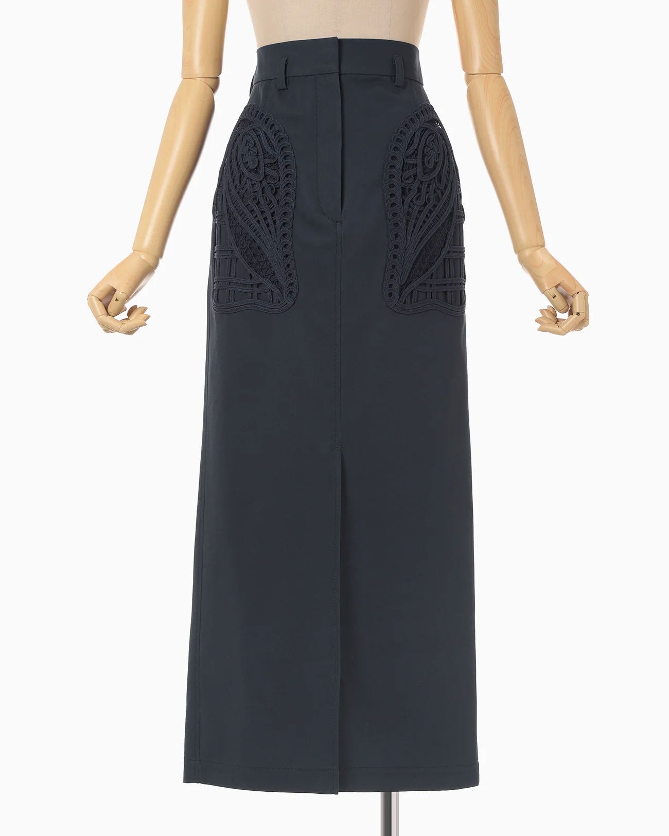 
                  
                    Cording Embroidery Detailed I-line Skirt - beige
                  
                