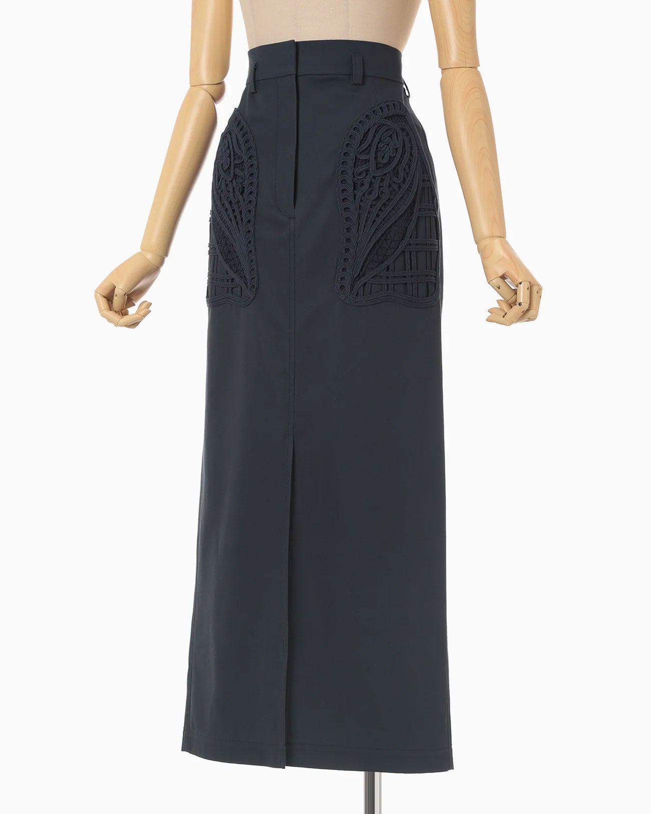 
                  
                    Cording Embroidery Detailed I-line Skirt - beige
                  
                