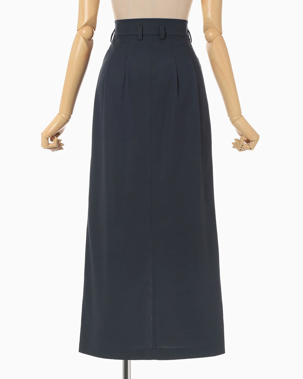 Cording Embroidery Detailed I-line Skirt - navy- – OBLIGE