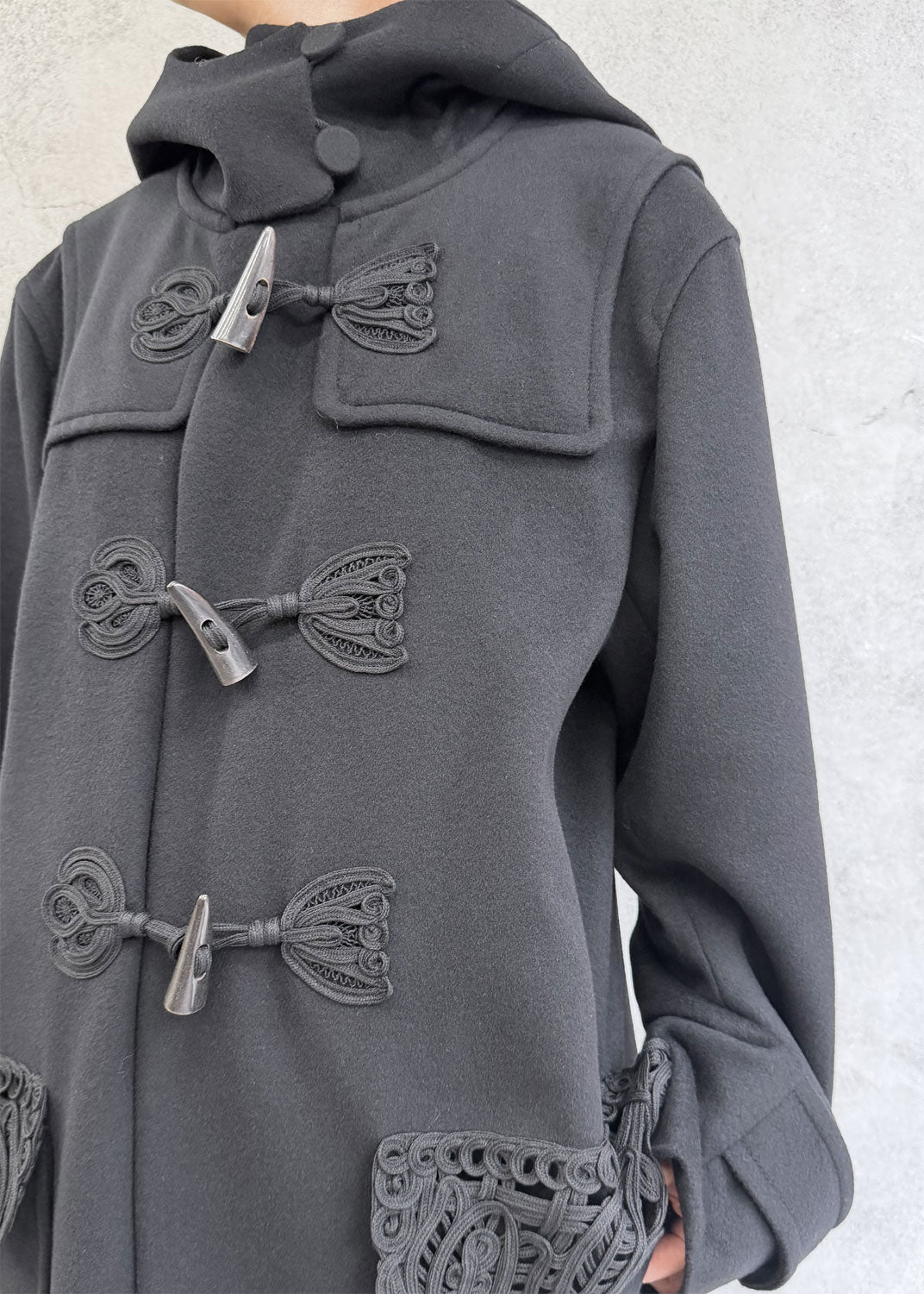 
                  
                    Cording Embroidery Duffle Coat
                  
                