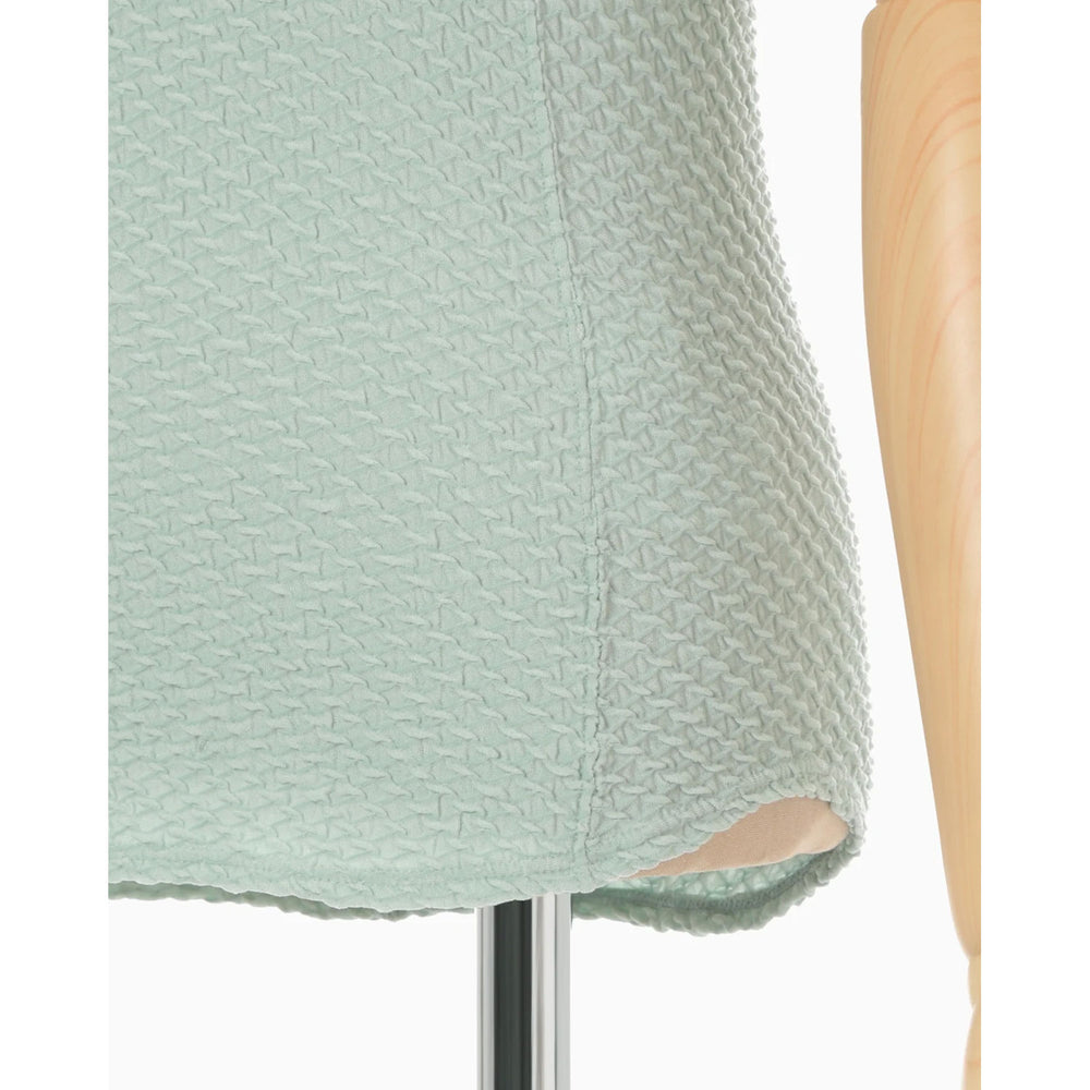 
                  
                    Shirring Jersey Jacquard Short Sleeve Top - light blue
                  
                