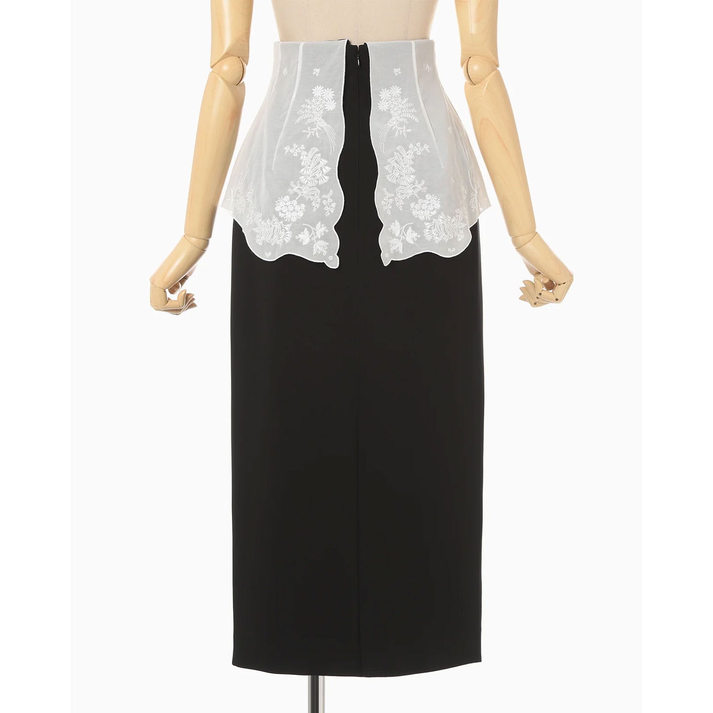 
                  
                    Triacetate Georgette Embroidery Peplum Skirt - black
                  
                
