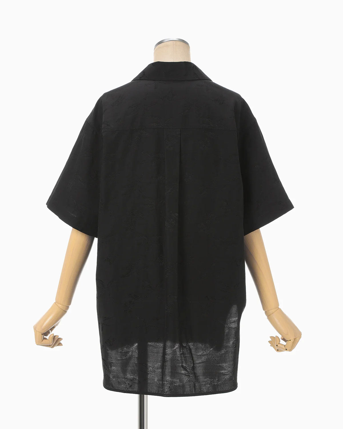 
                  
                    Karako Jacquard Open Collar Shirt - black
                  
                