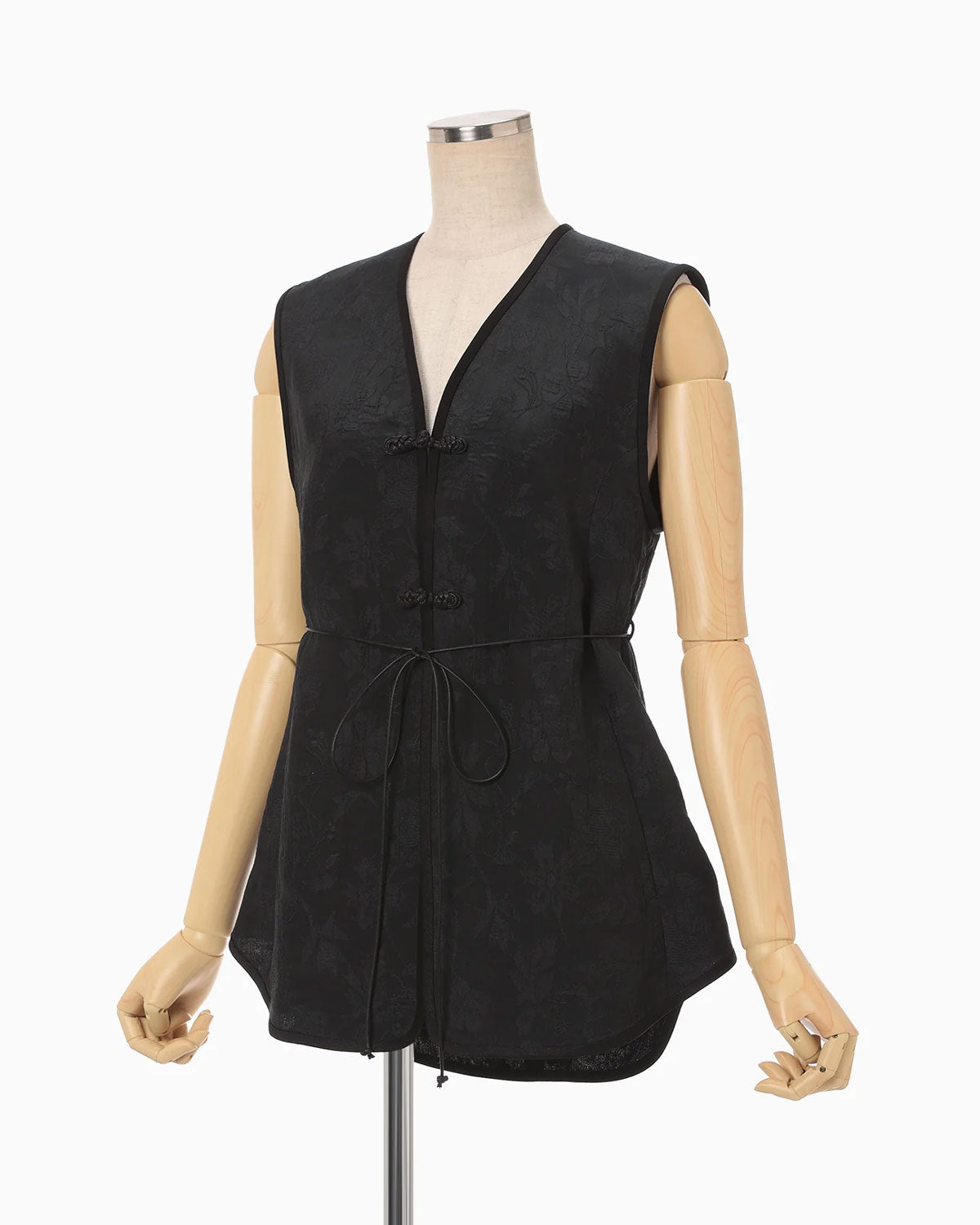 
                  
                    Raised Jacquard Frog Button Vest - black
                  
                