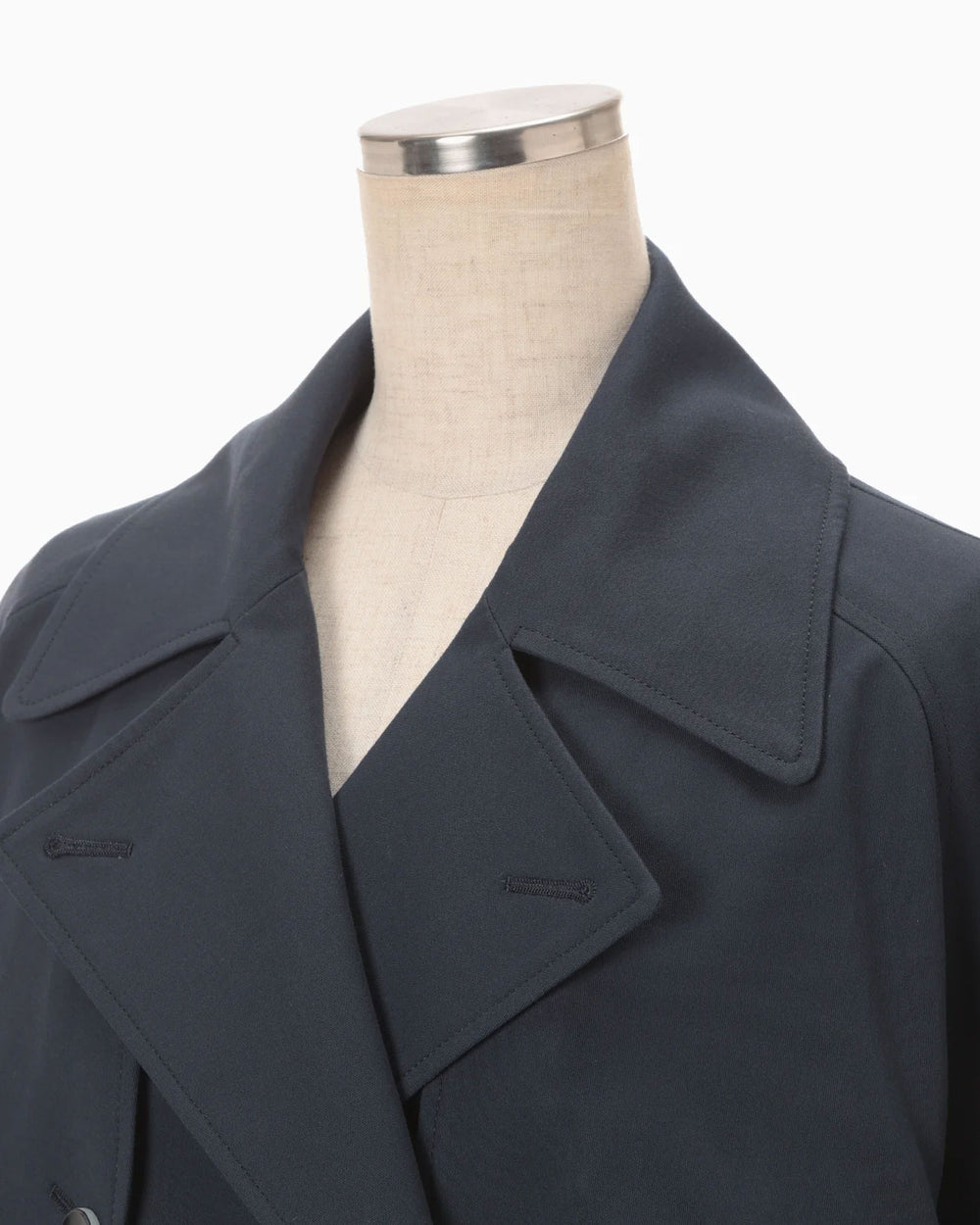 Cording Embroidery Detailed Trench Coat - navy – OBLIGE