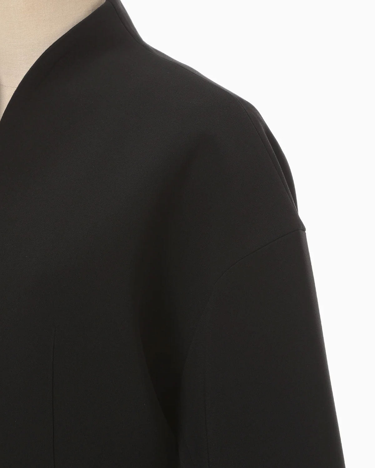 
                  
                    Triacetate Polyester Collarless Short Jacket - black
                  
                