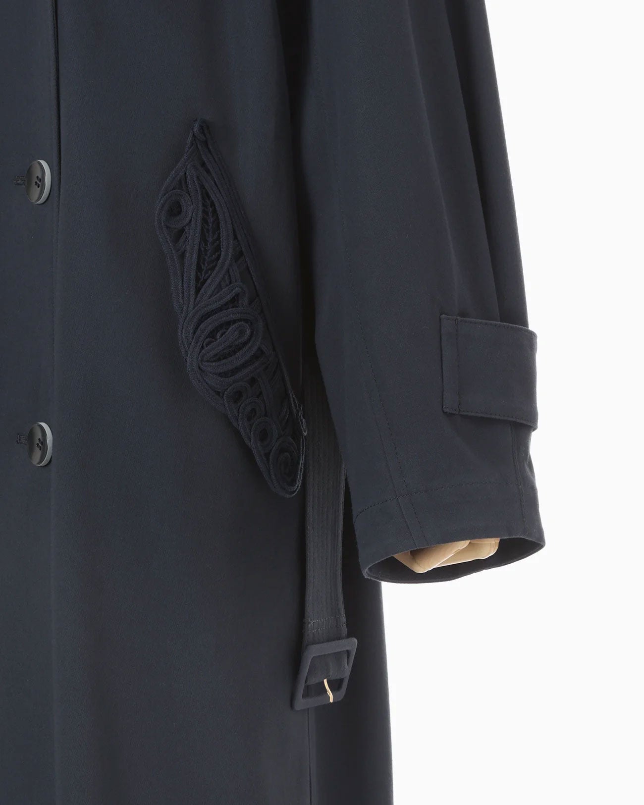 
                  
                    Cording Embroidery Detailed Trench Coat - navy
                  
                