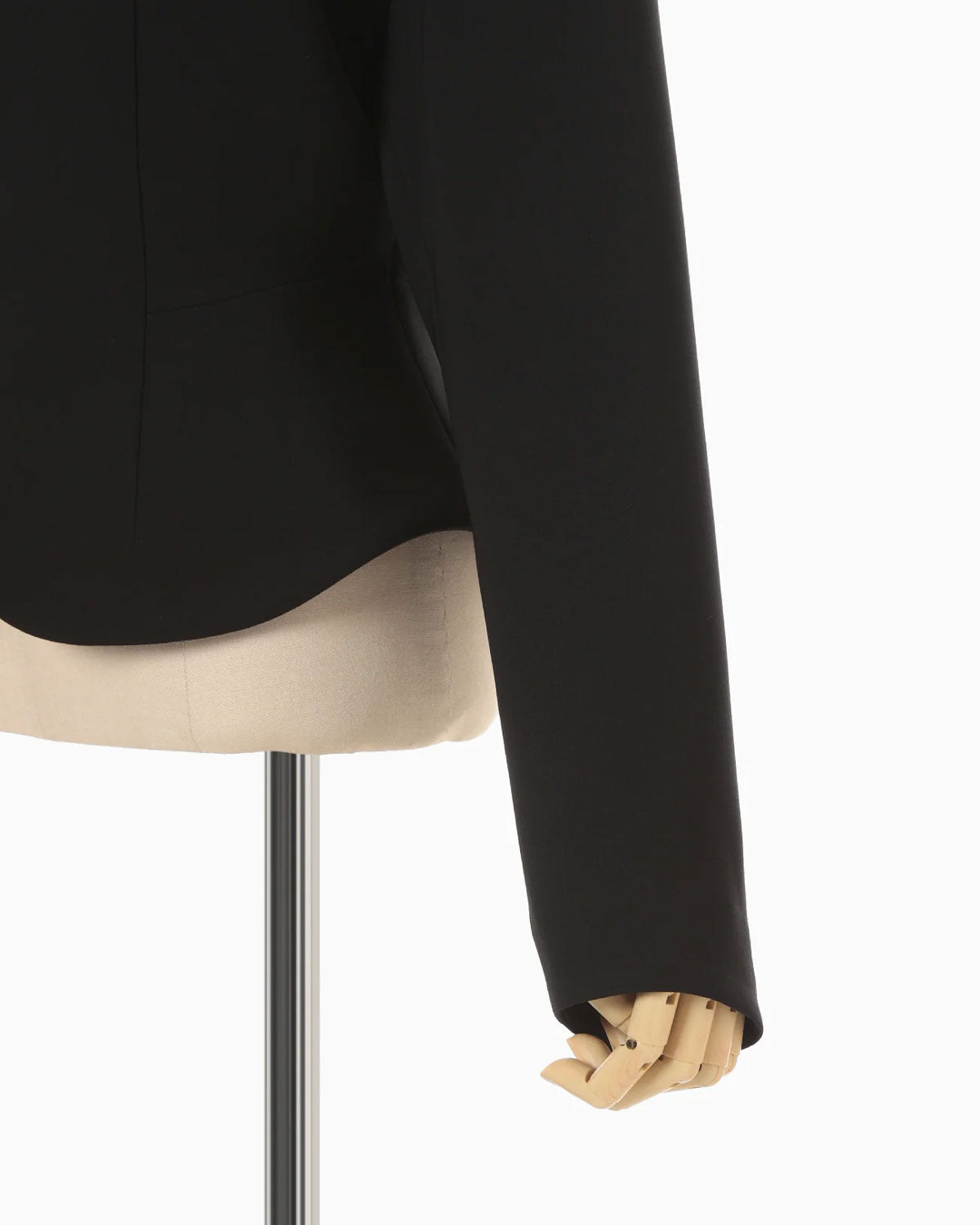 
                  
                    Triacetate Polyester Collarless Short Jacket - black
                  
                