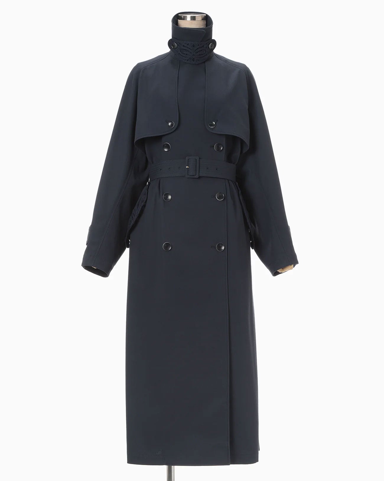 
                  
                    Cording Embroidery Detailed Trench Coat - navy
                  
                