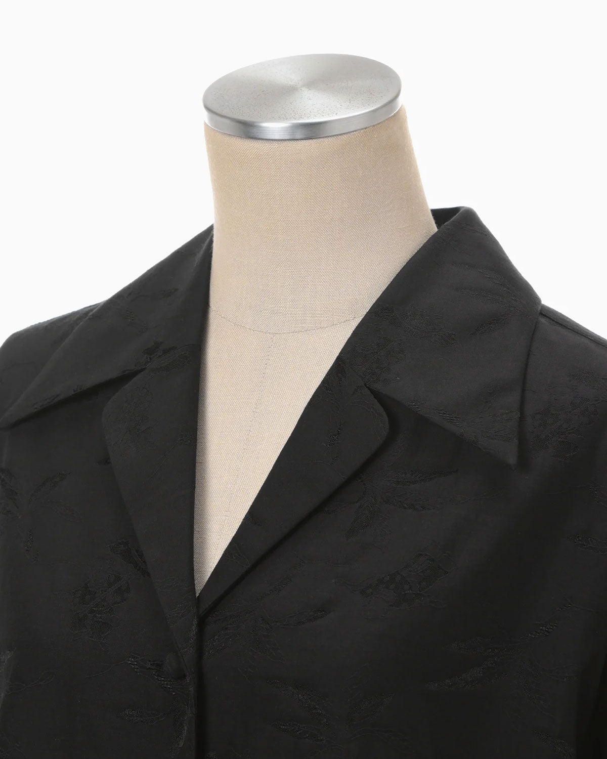 
                  
                    Karako Jacquard Open Collar Shirt - black
                  
                