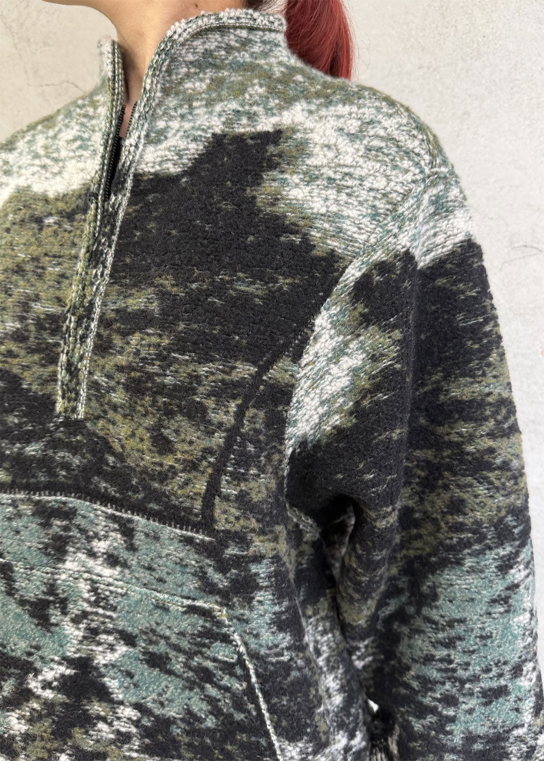 
                  
                    Pile Jacquard Half Zip Knit Top
                  
                