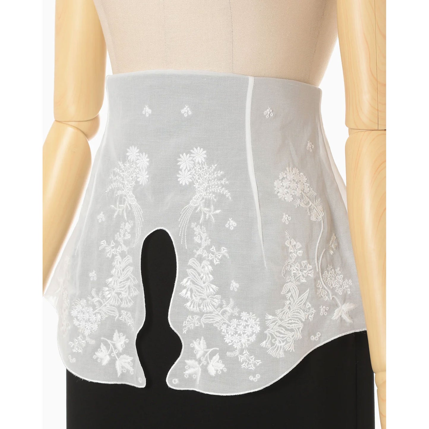 
                  
                    Triacetate Georgette Embroidery Peplum Skirt - black
                  
                