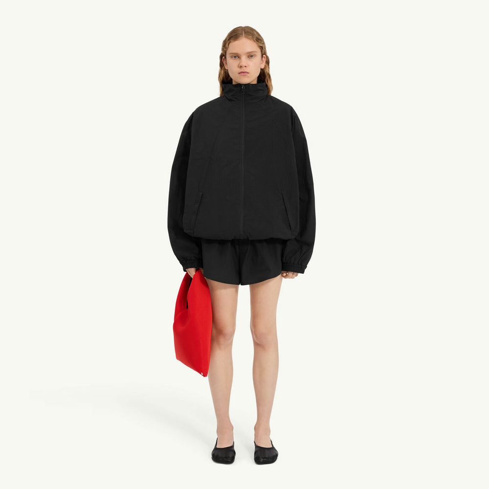 Nylon Windbreaker Jacket-black- – OBLIGE