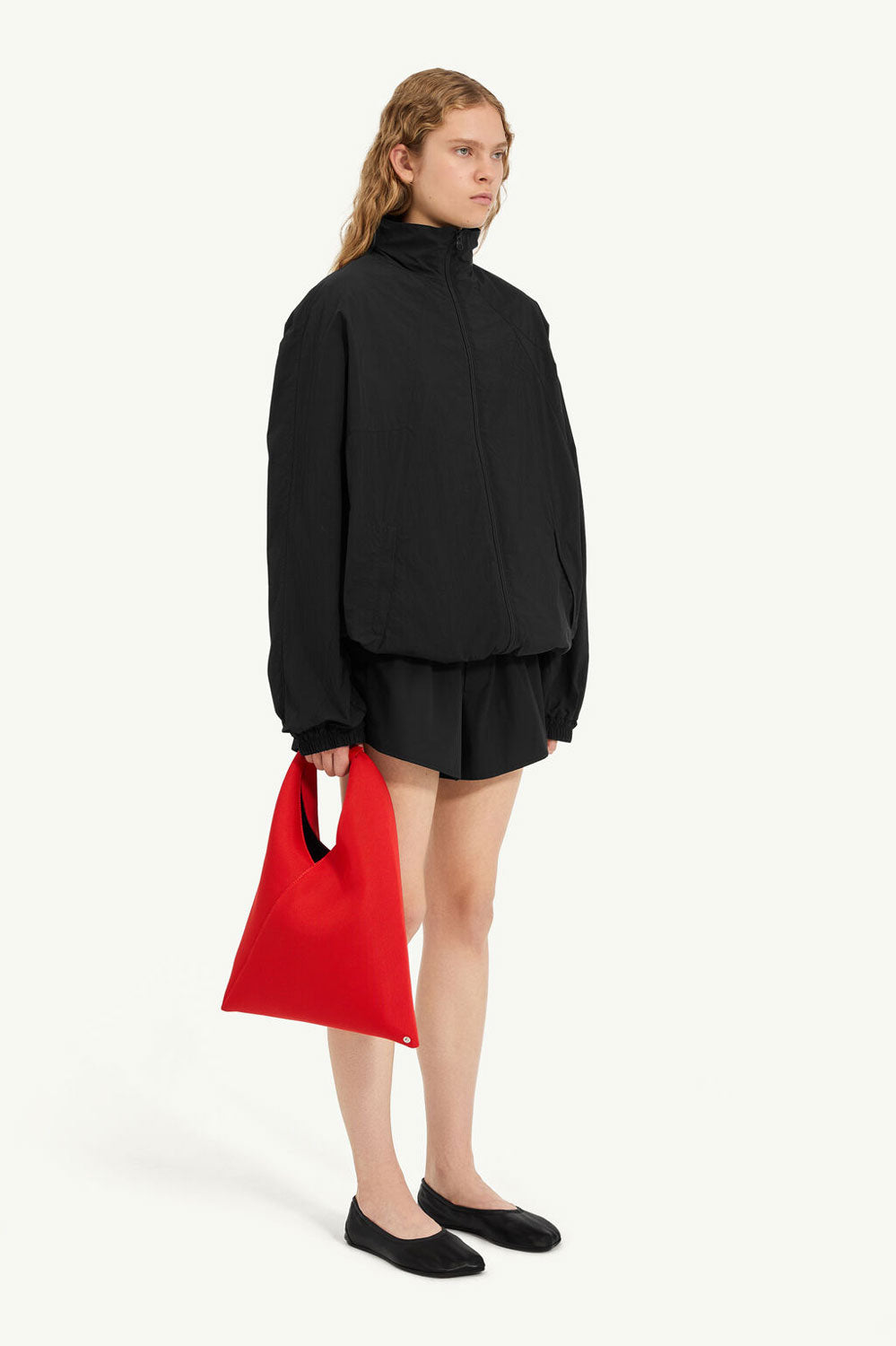 Nylon Windbreaker Jacket-black- – OBLIGE