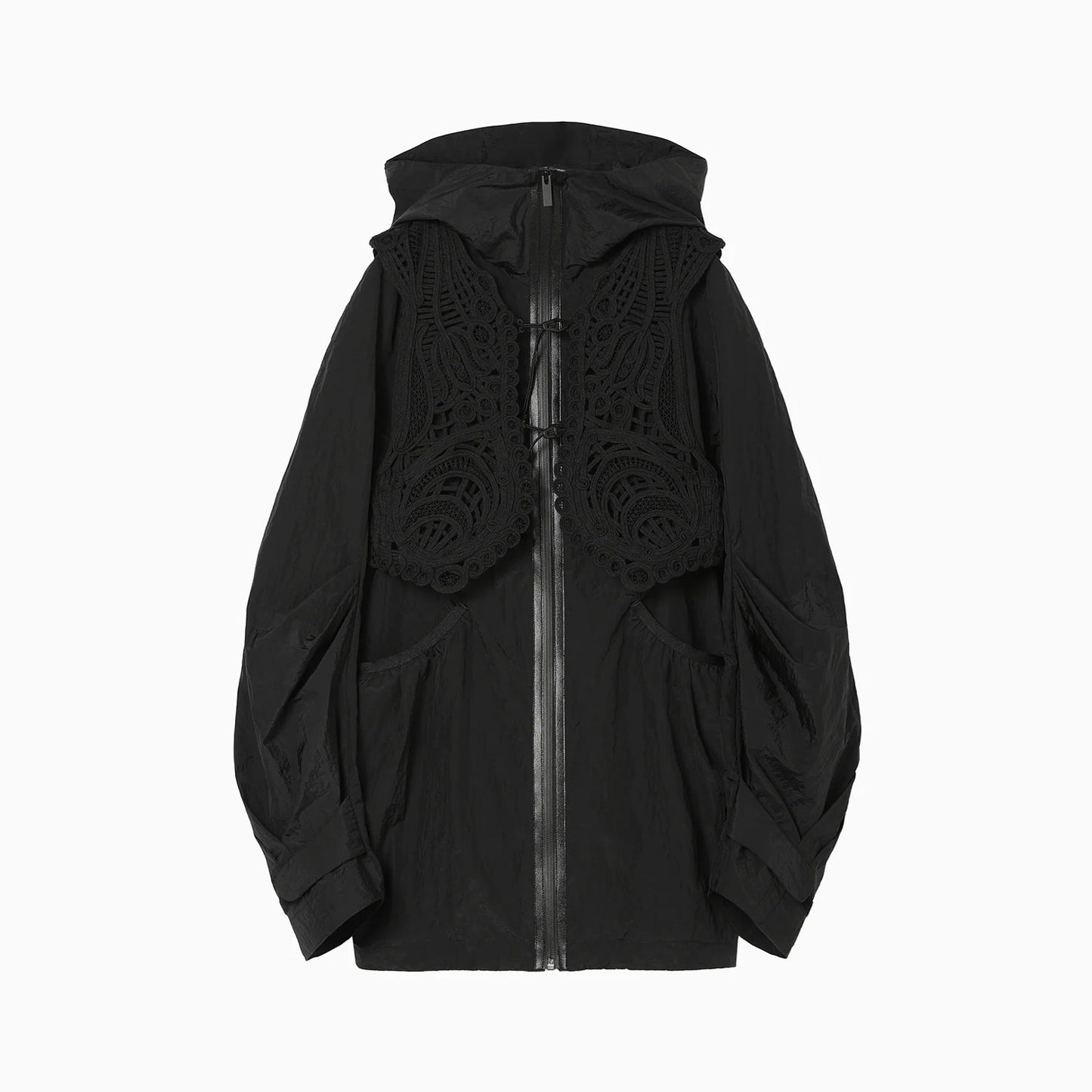 
                  
                    Nylon Oversized Jacket with Cording Embroidery Vest
                  
                