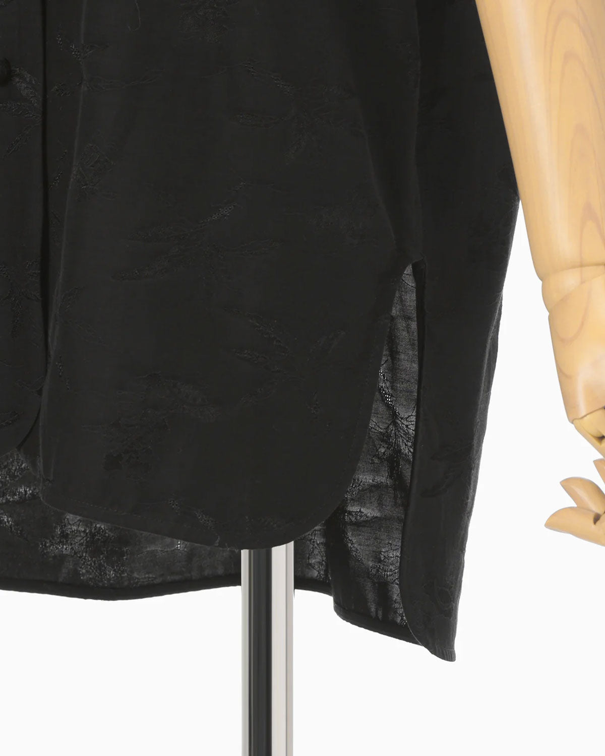 
                  
                    Karako Jacquard Open Collar Shirt - black
                  
                