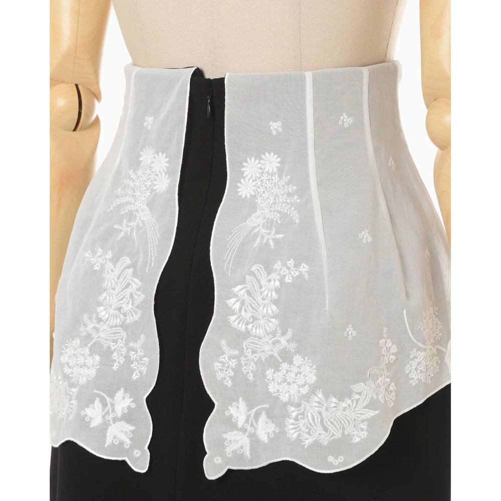 
                  
                    Triacetate Georgette Embroidery Peplum Skirt - black
                  
                