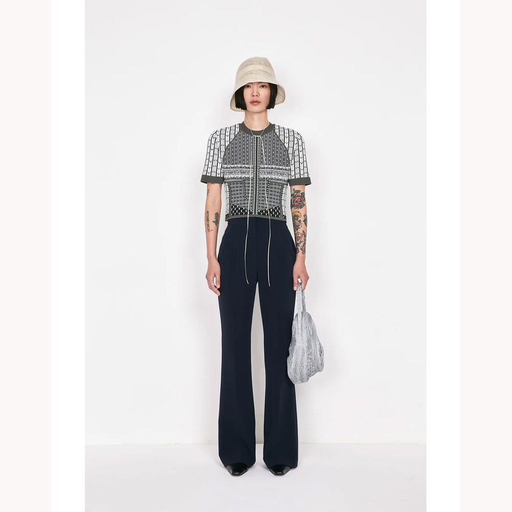 【juさま専用】24SS Braid Knitted Top Floral Jacquard Sleeveless Knitted Top - black - Mame Kurogouchi