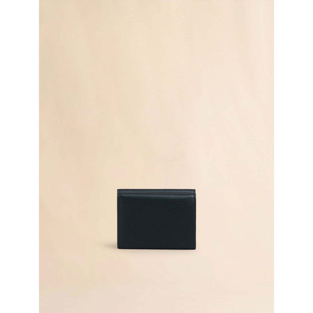 Black leather trifold wallet with Marni Mending embroidery