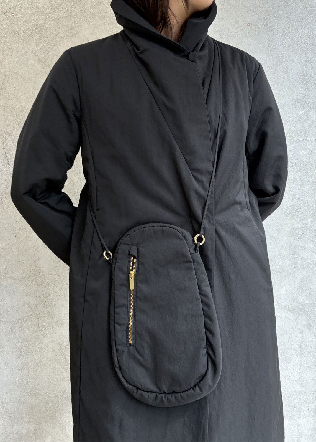 
                  
                    Nylon Twill Chesterfield Coat with Waist Bags
                  
                