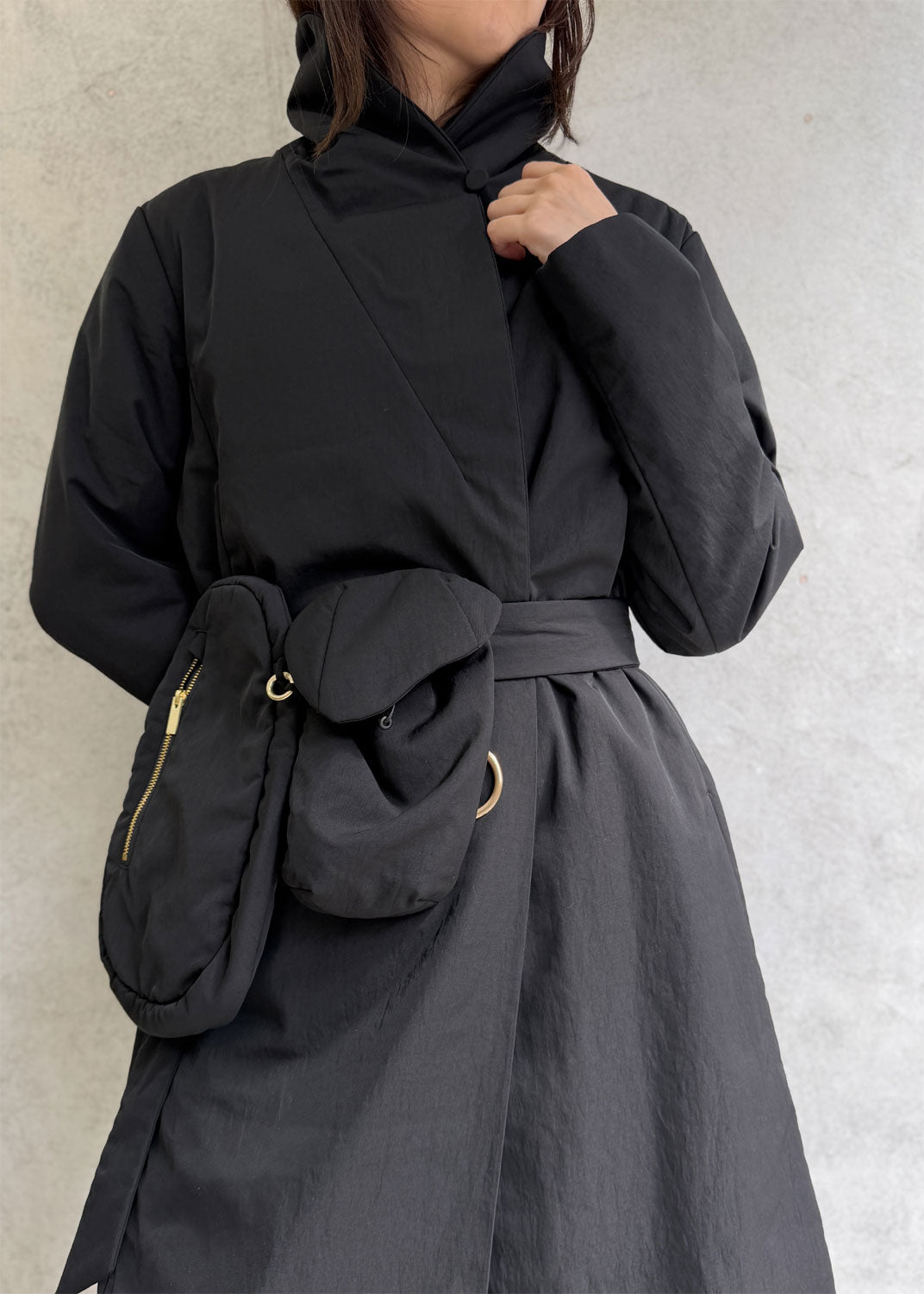 
                  
                    Nylon Twill Chesterfield Coat with Waist Bags
                  
                