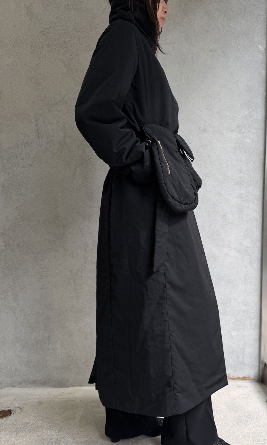 
                  
                    Nylon Twill Chesterfield Coat with Waist Bags
                  
                
