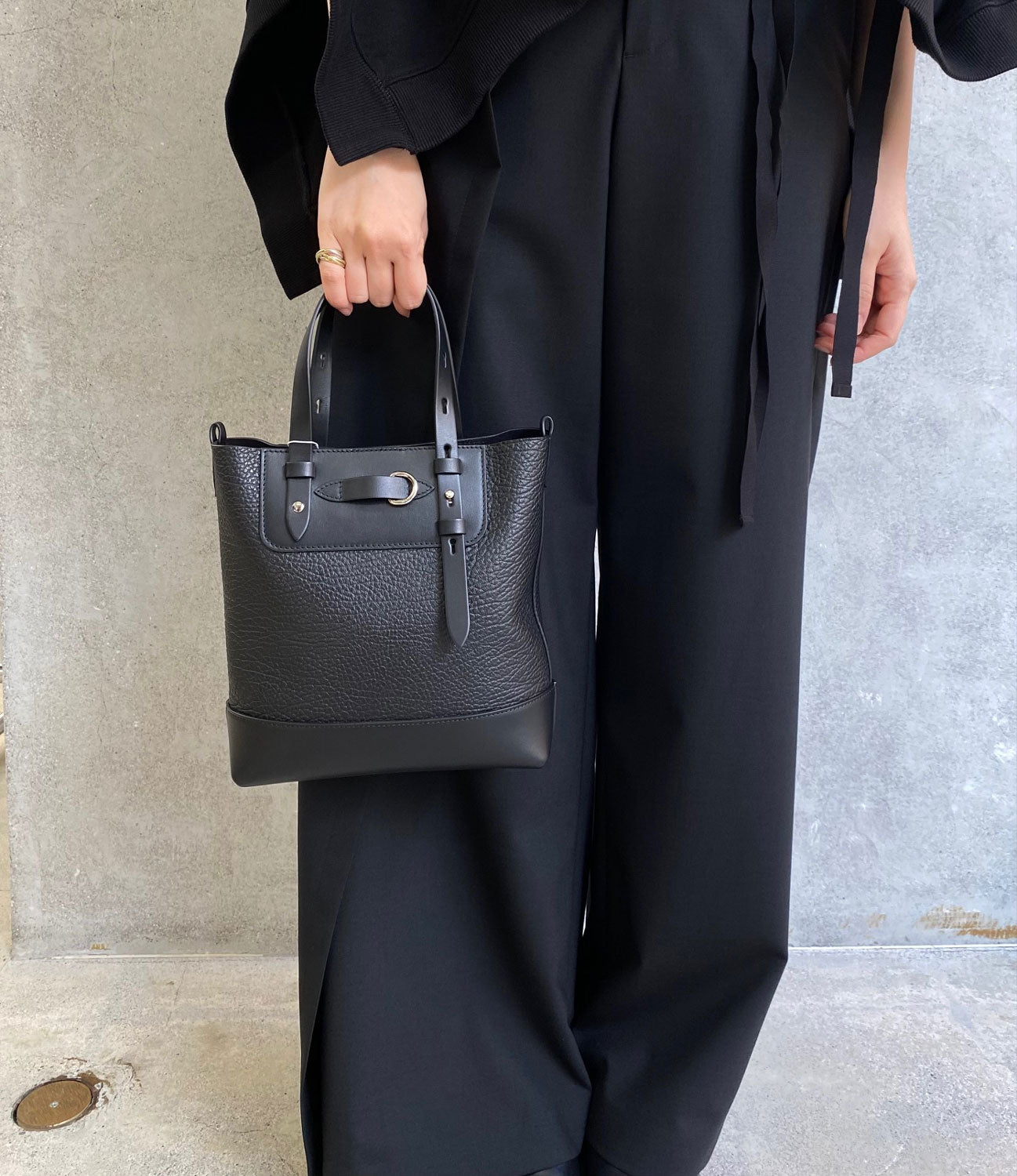 
                  
                    Mini Vertical Drawstring Bag-black-
                  
                