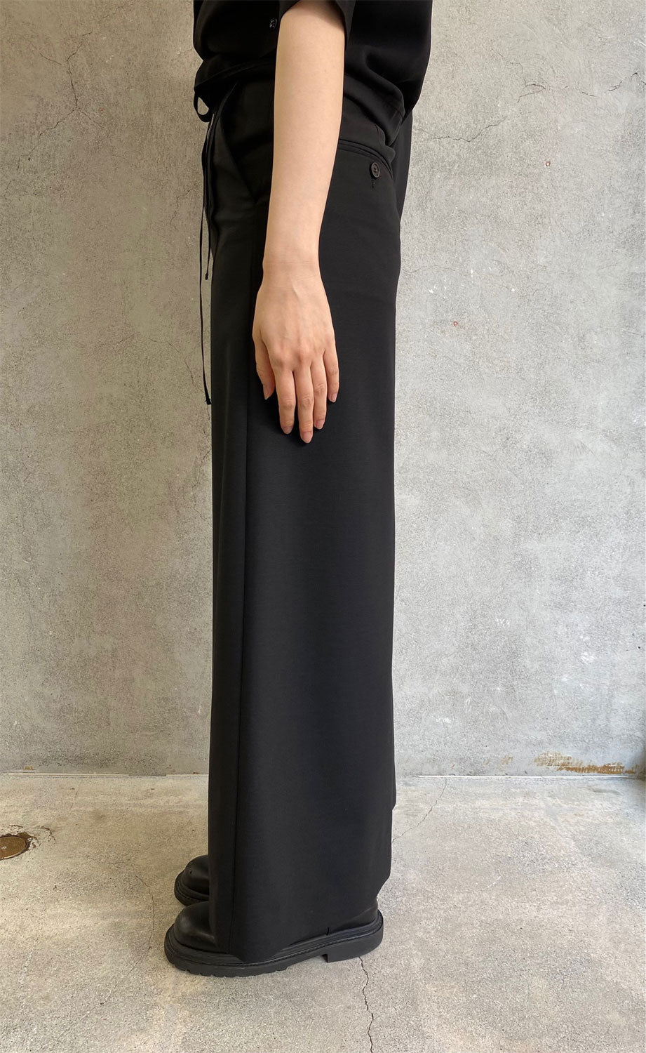 
                  
                    Wool Blend Wrap Skirt-BLACK-
                  
                