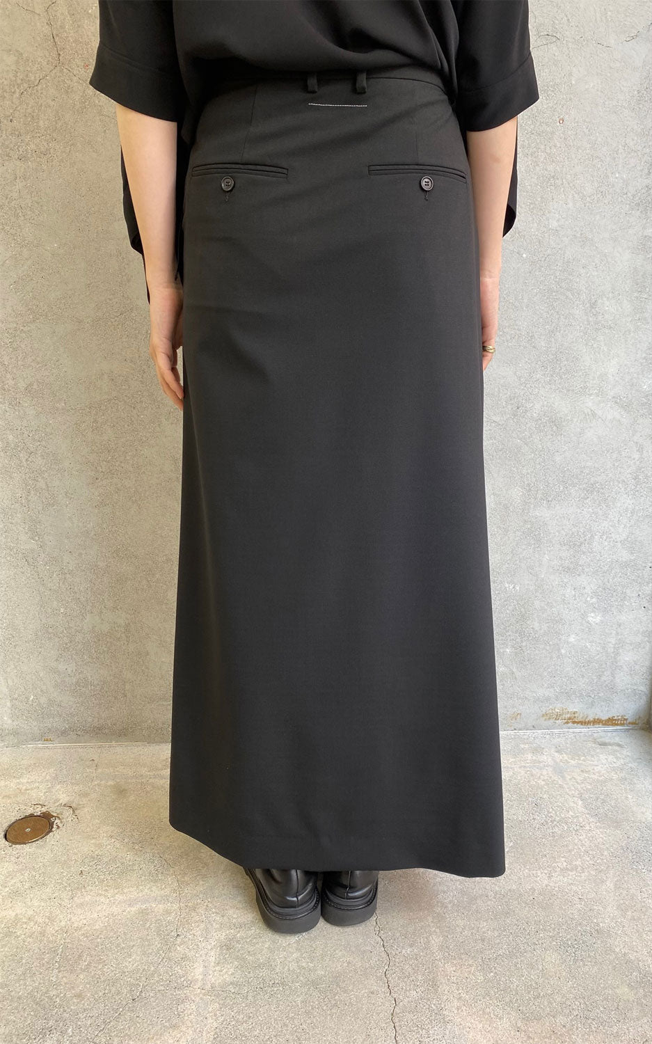 
                  
                    Wool Blend Wrap Skirt-BLACK-
                  
                